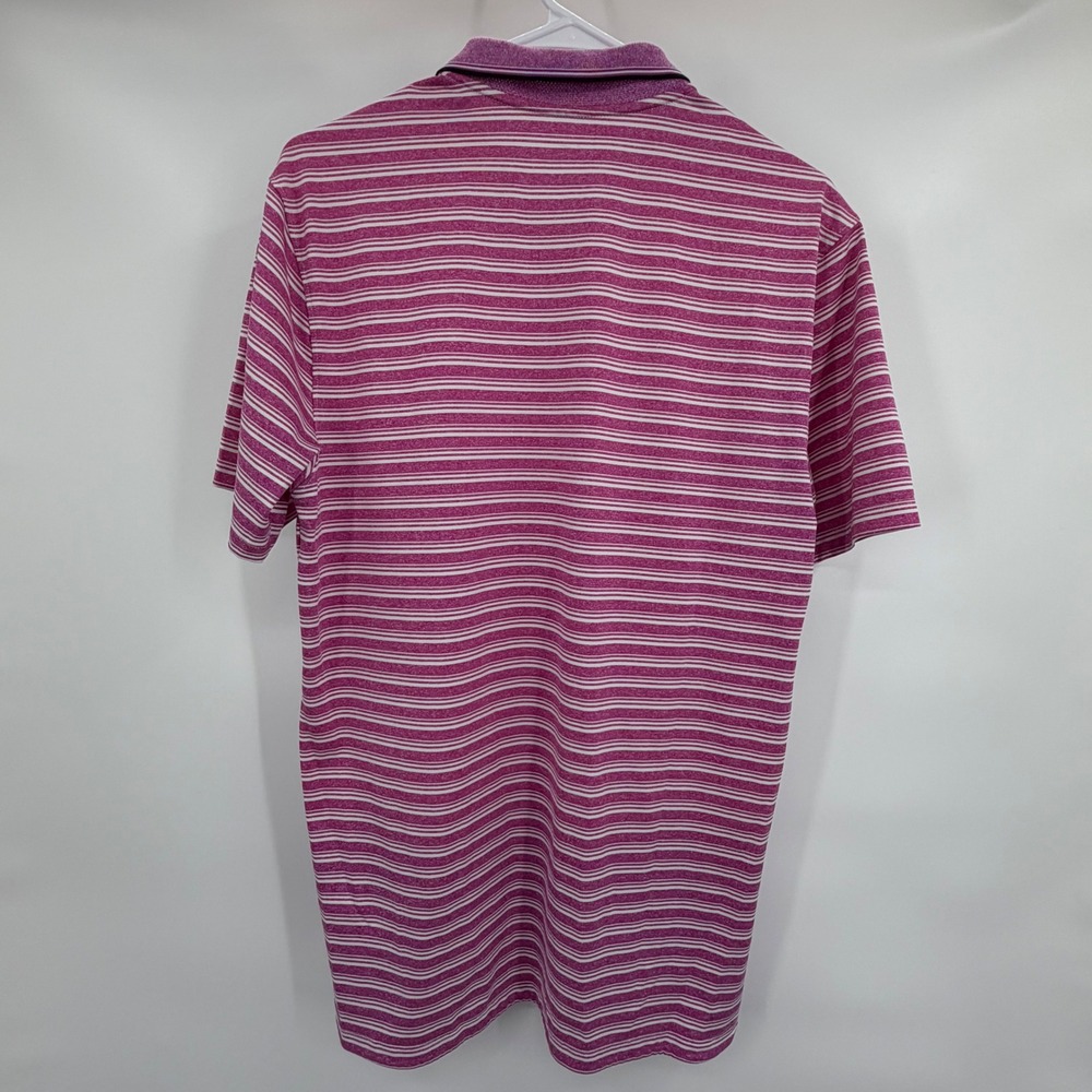Nike Dri-FIT Mens Striped Golf Polo Shirt Purple White Small Standard Fit